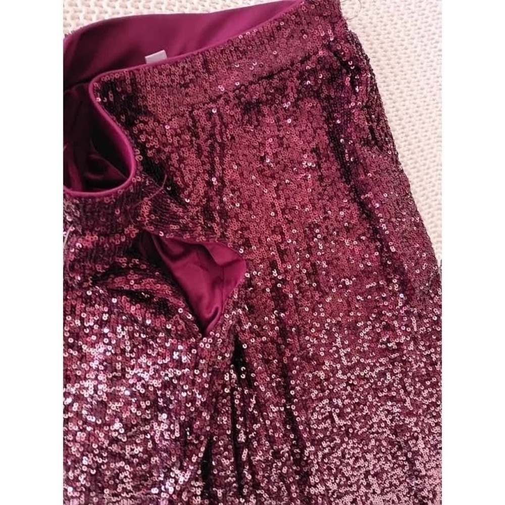 Cable & Gauge Burgundy Sequin Ombre Pants Womens S Party NWOT - Picture 8 of 11